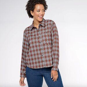 Attitudes by Renee Cozy Plaid Shirt Jacket , Sz 1X a616821